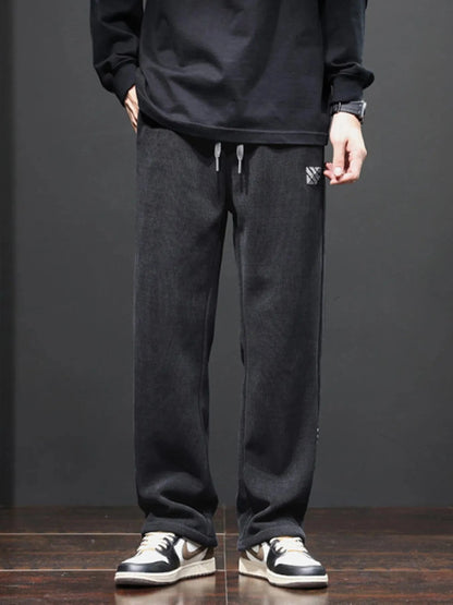 Men's Plus Size Wide Leg Pants Grey - Fashorio