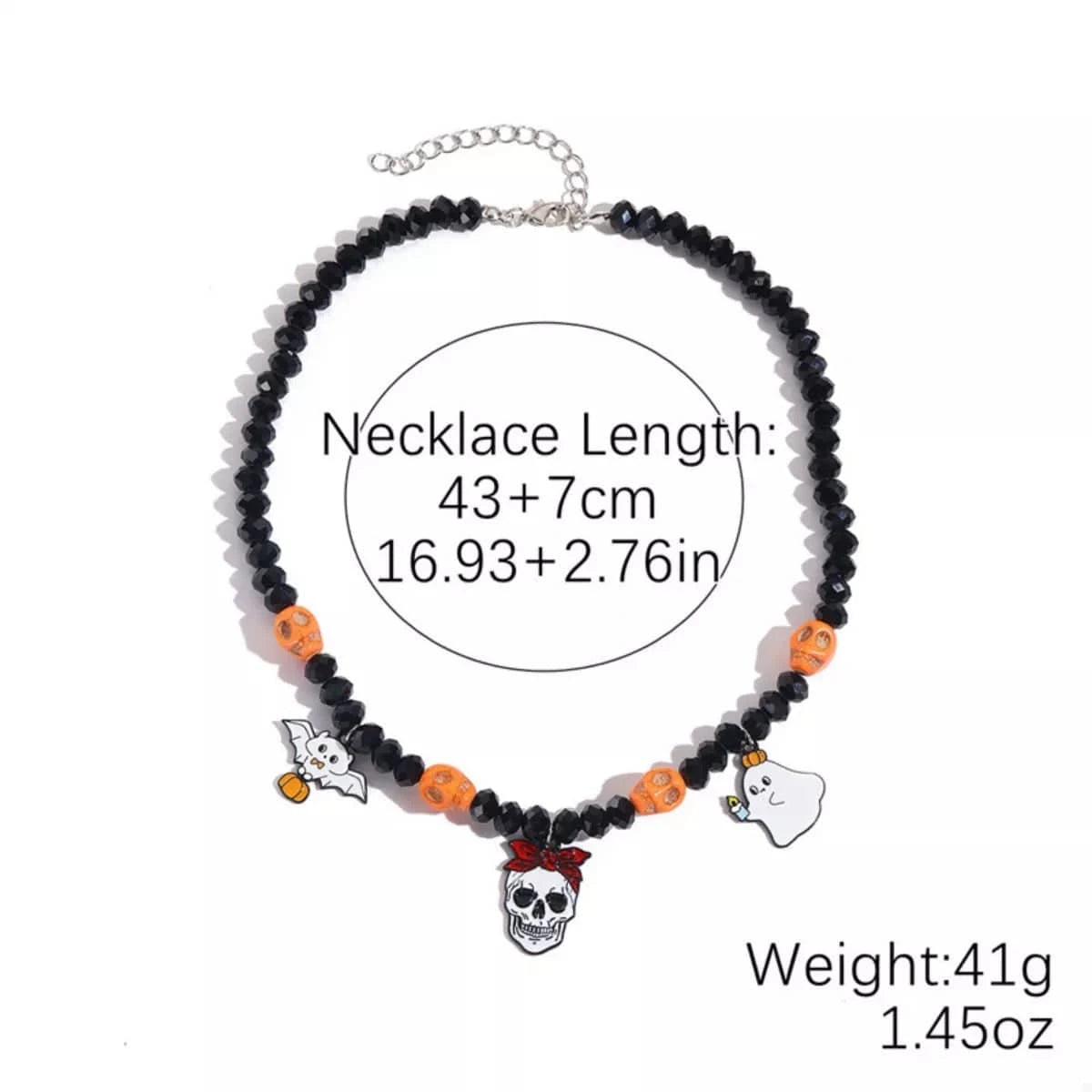 Fashorio Clothing & Accessories Halloween Skull Ghost Charm Necklace