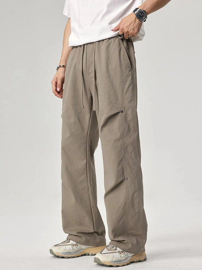 Men's Plus Size Wide Leg Pants Khaki - Fashorio