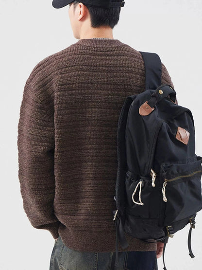 Men's Plus Size Button Detail Long Sleeve Sweater - Fashorio