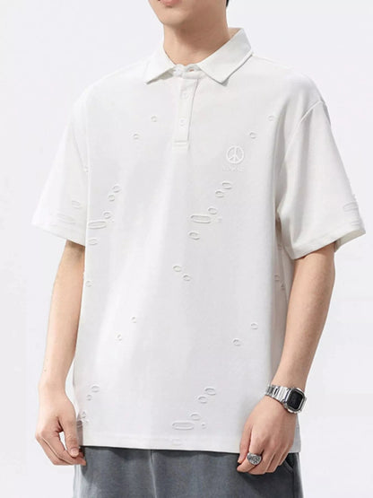 Men's Plus Size Button Detail Short Sleeve Polo - Fashorio