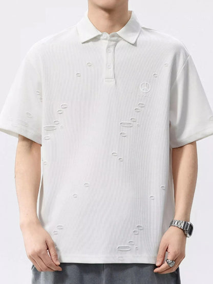 Men's Plus Size Button Detail Short Sleeve Polo - Fashorio