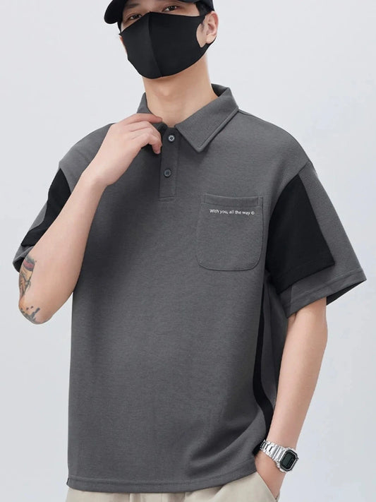 Men's Plus Size Button Detail Short Sleeve Polo - Fashorio