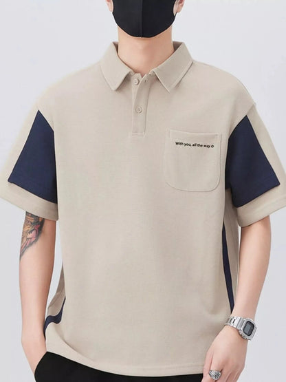 Men's Plus Size Button Detail Short Sleeve Polo - Fashorio