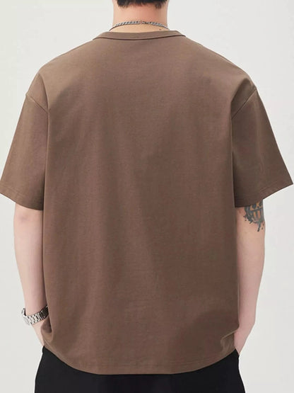 Men's Plus Size Button Detail Short Sleeve T-Shirt - Fashorio