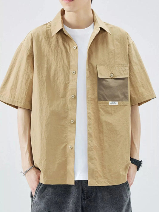 Men's Plus Size Button Up Short Sleeve Shirt - Fashorio