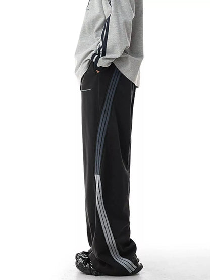 Men's Plus Size Side Striped Relaxed Fit Casual Pants - Fashorio