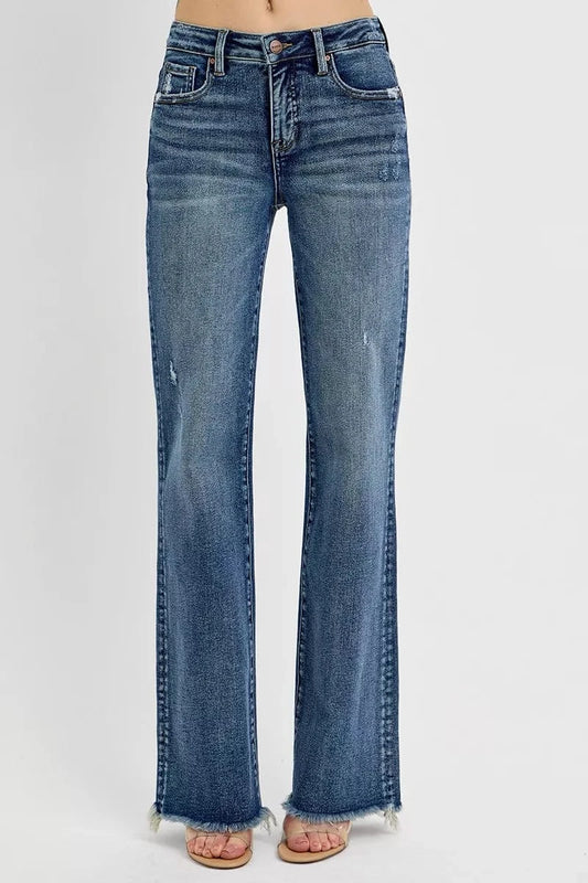 Plus Size Tummy Control High Rise Straight Jeans – Long Fit Denim - Fashorio
