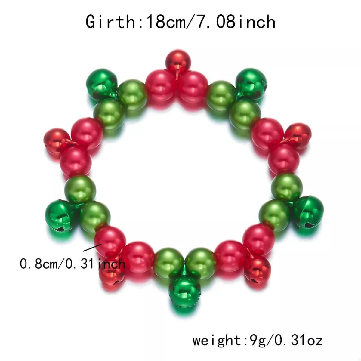 Christmas Holiday Beaded Bell Bracelet - Fashorio
