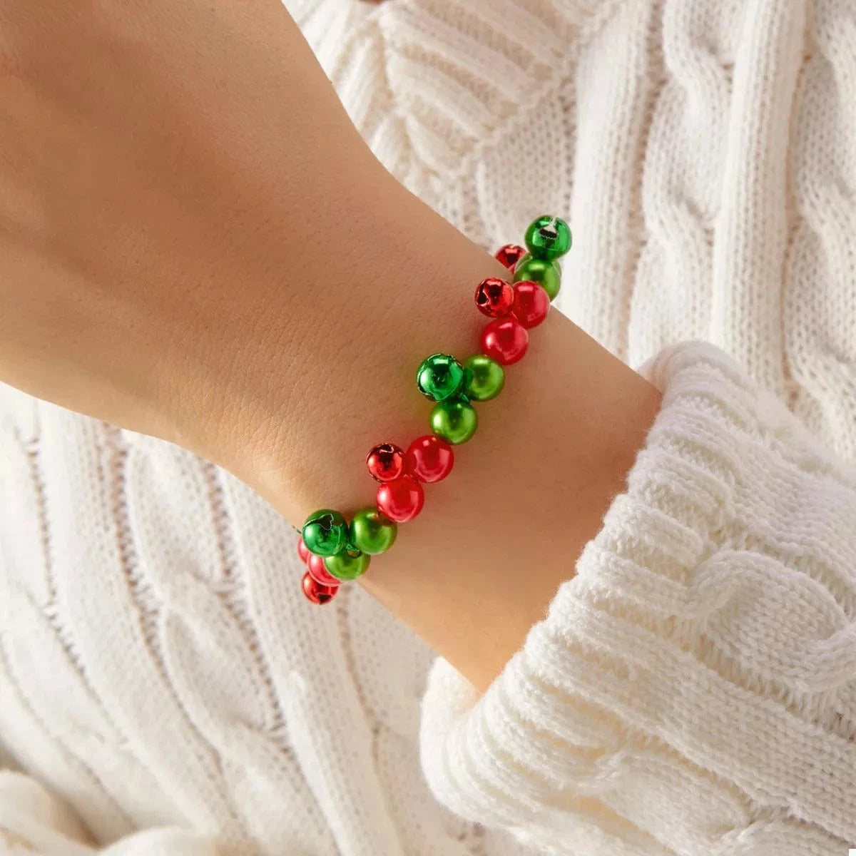 Christmas Holiday Beaded Bell Bracelet - Fashorio