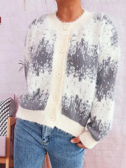Ribbed Hem Button Up Cardigan - Fashorio