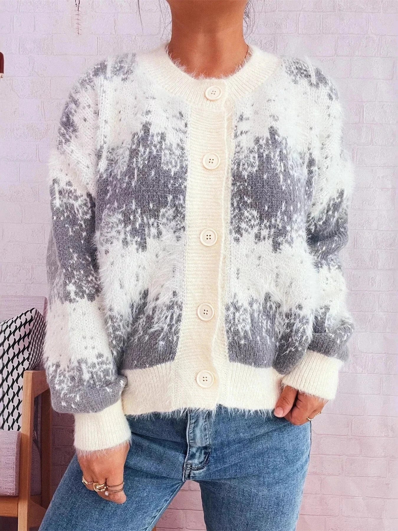 Fashorio Clothing & Accessories Ribbed Hem Button Up Cardigan