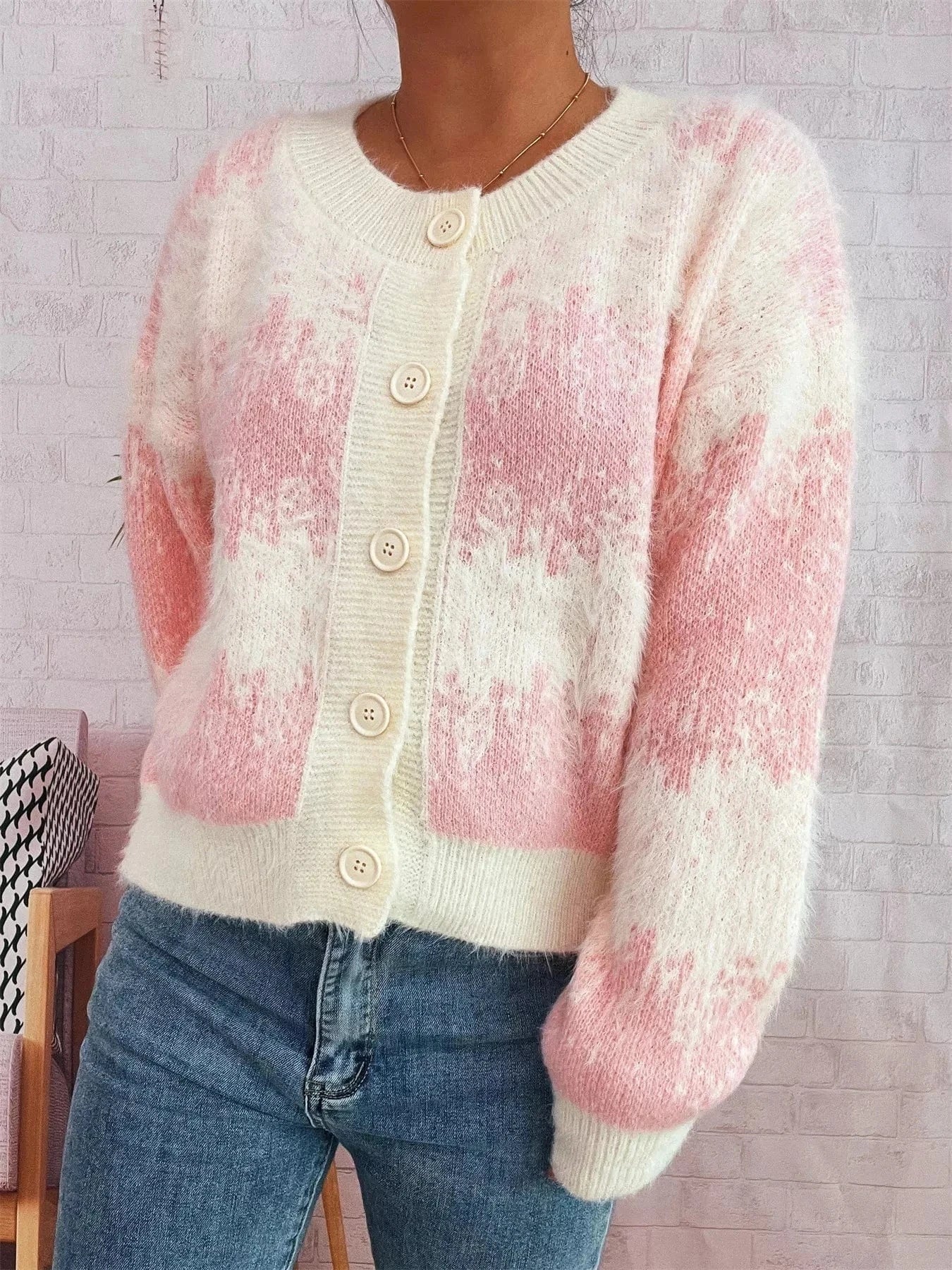 Fashorio Clothing & Accessories Ribbed Hem Button Up Cardigan