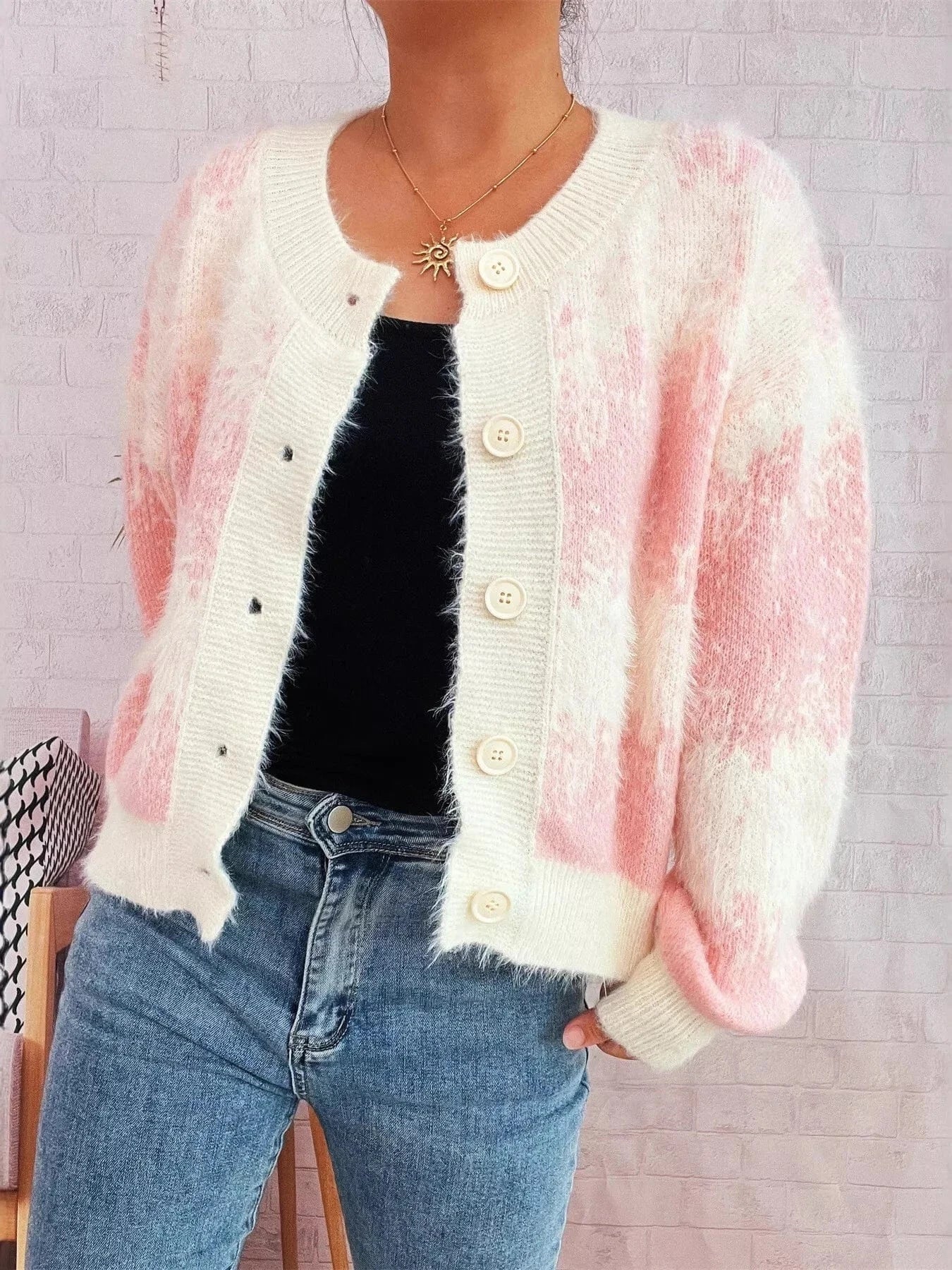 Fashorio Clothing & Accessories Ribbed Hem Button Up Cardigan