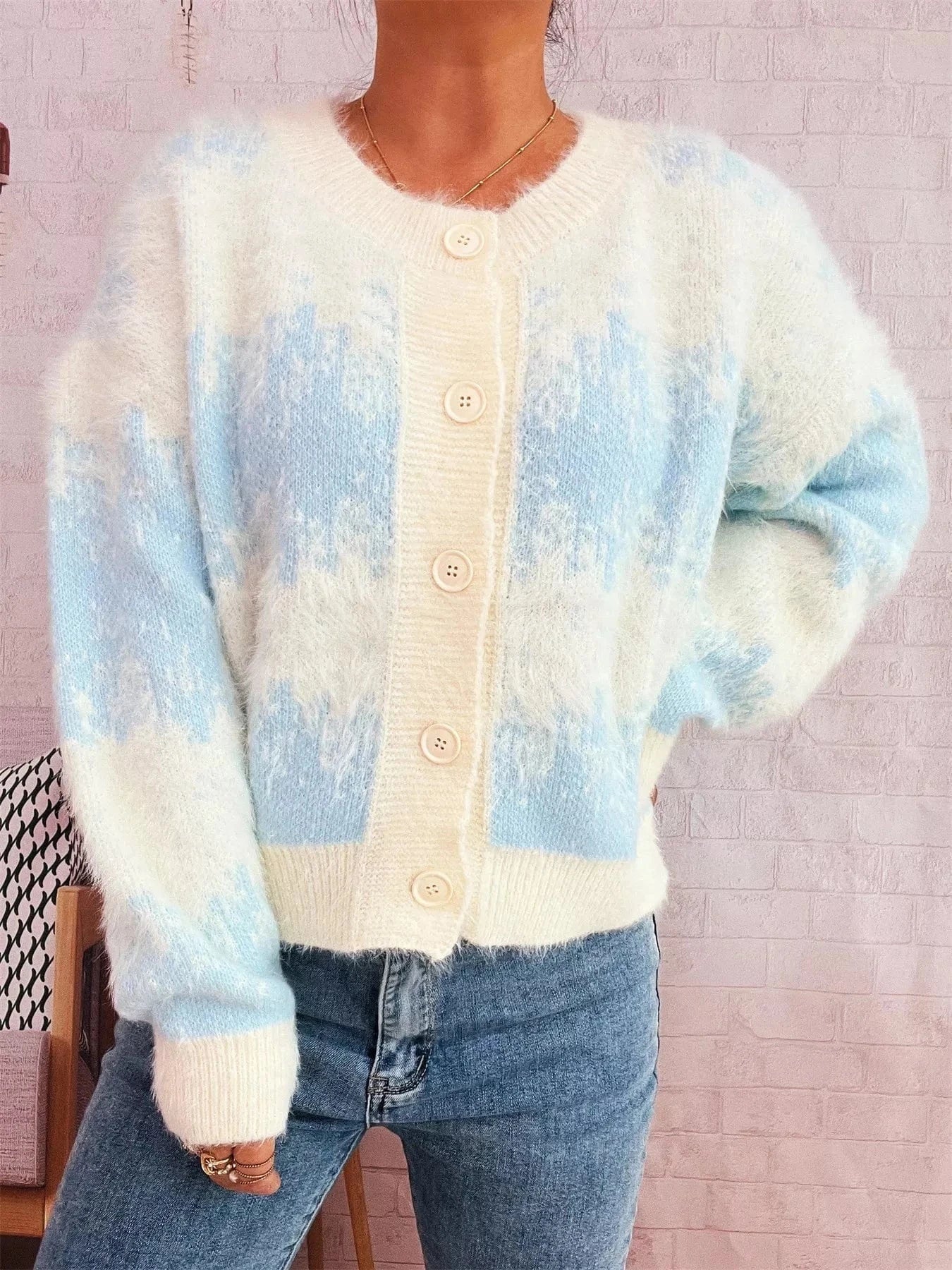 Fashorio Clothing & Accessories Ribbed Hem Button Up Cardigan