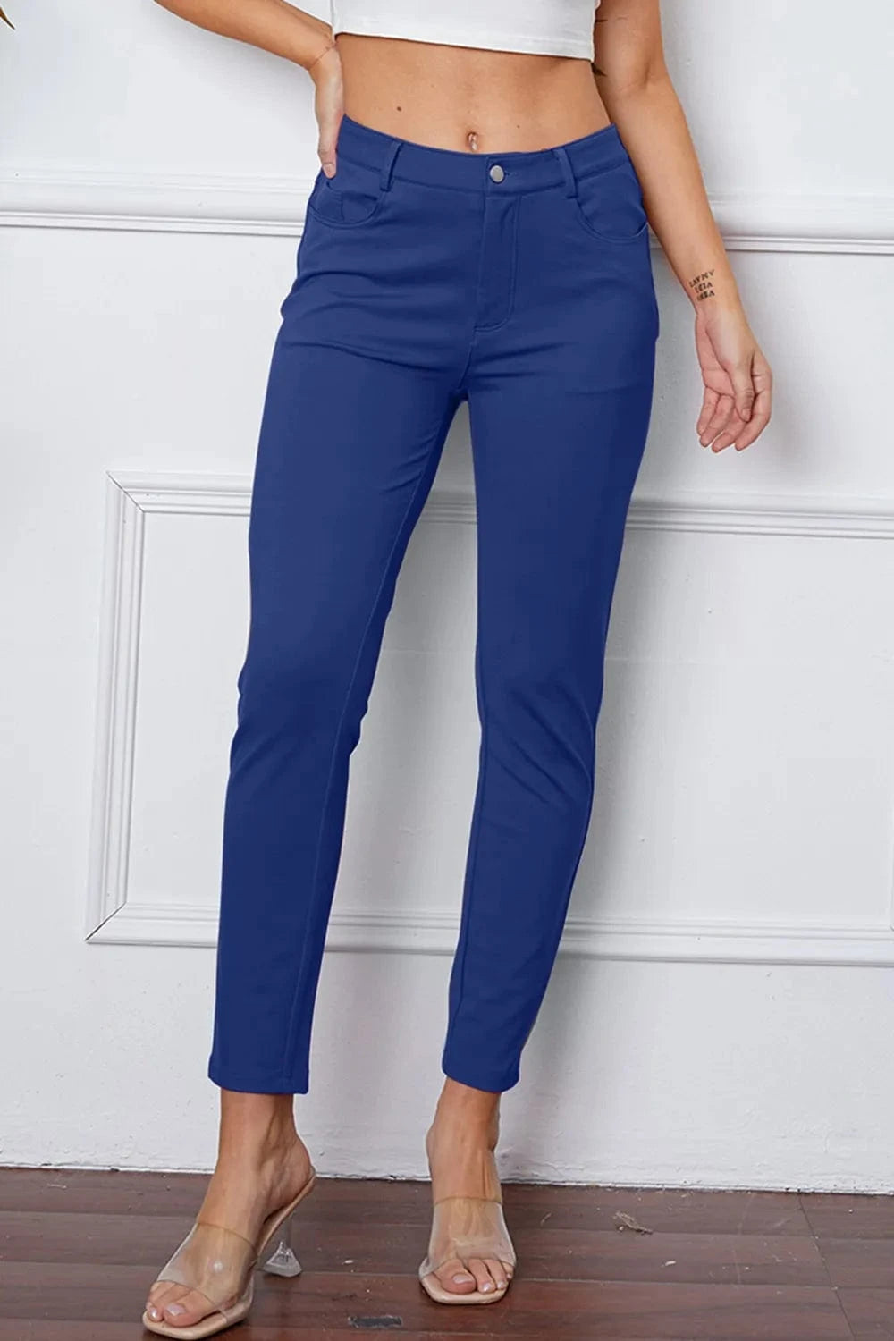 StretchyStitch Pants by Basic Bae Royal Blue - Fashorio
