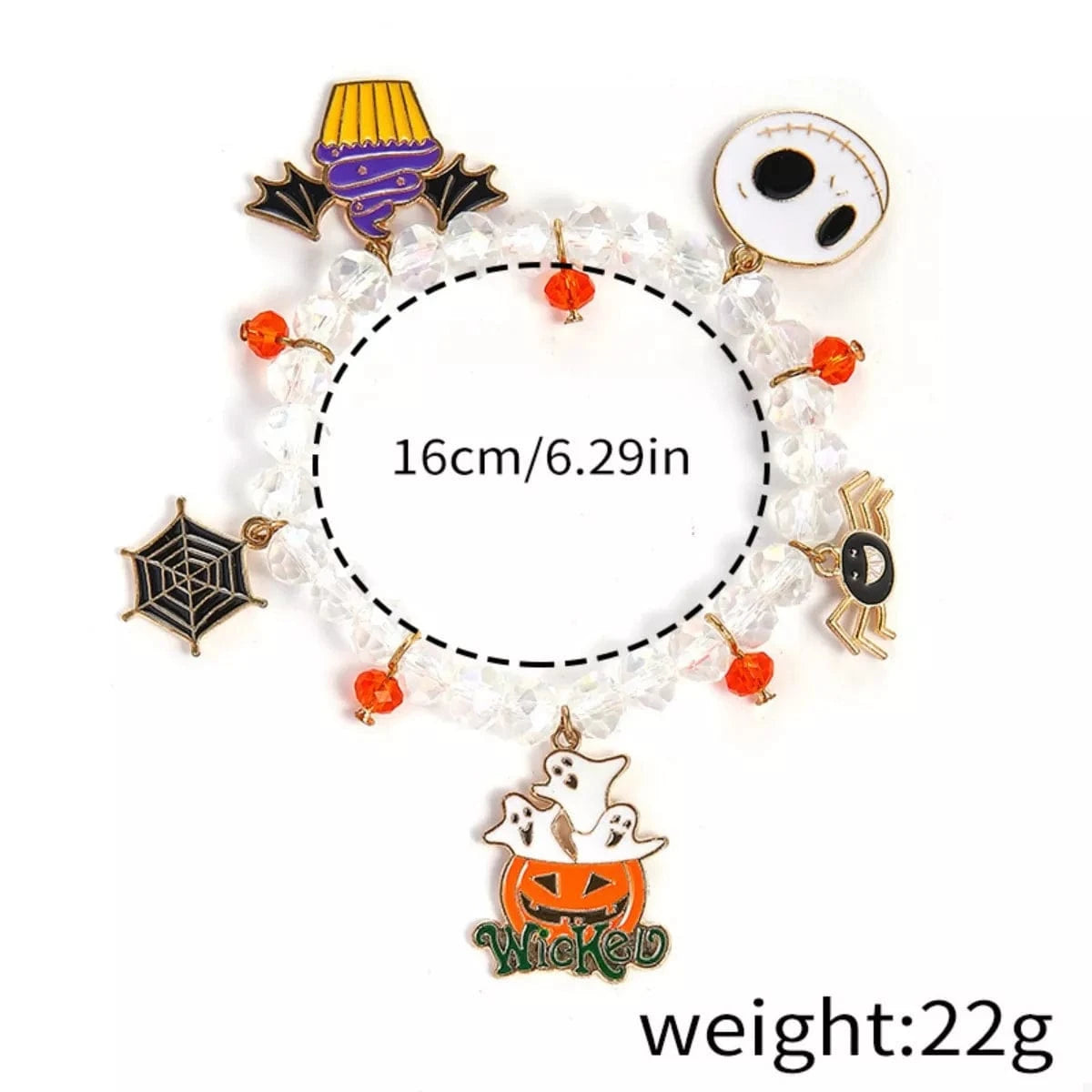 Fashorio Clothing & Accessories Sherbet / One Size Halloween Beaded Charm Bracelet
