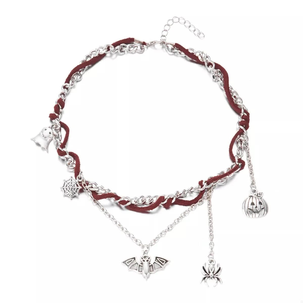 Fashorio Clothing & Accessories Silver / One Size Halloween Double Layered Pendant Necklace