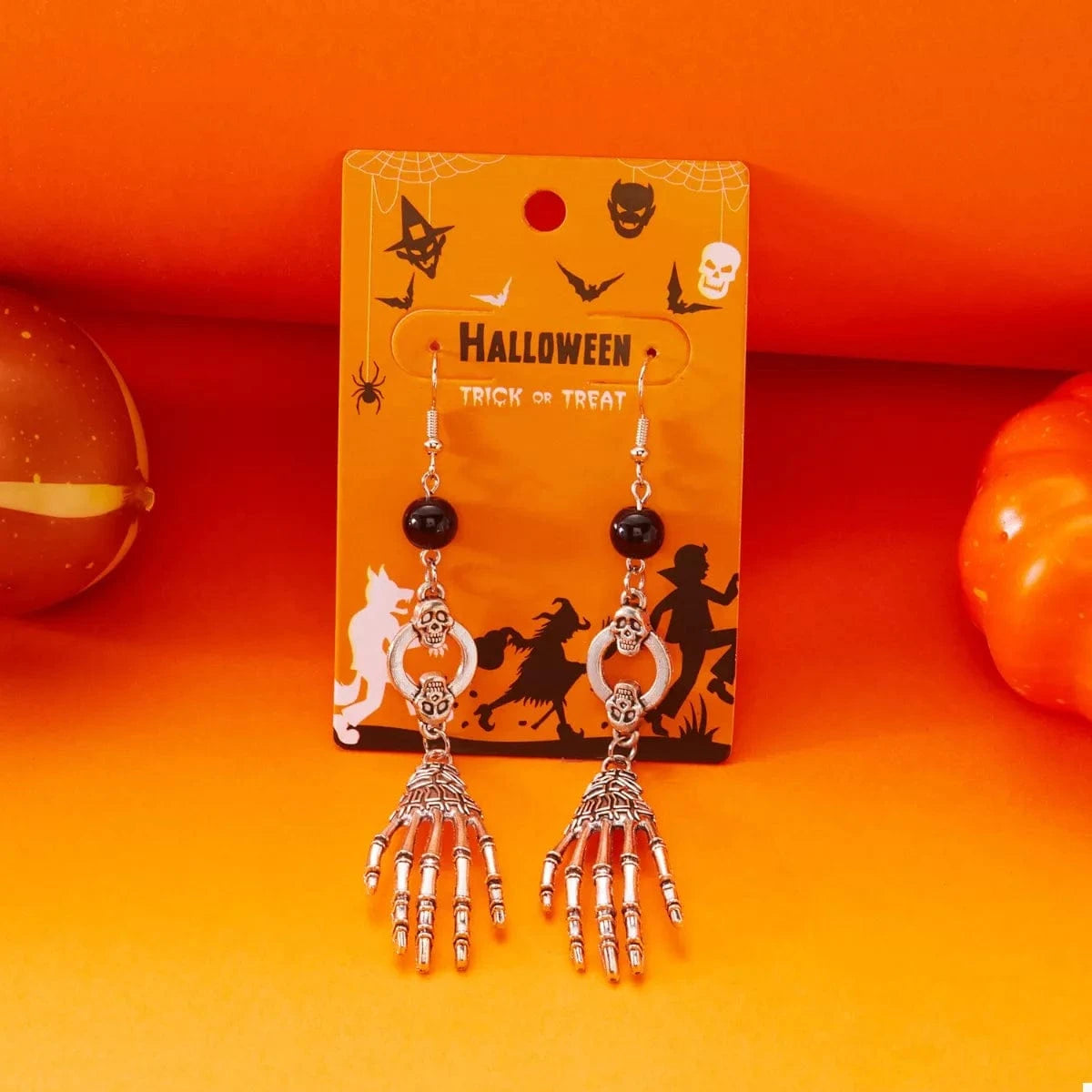 Fashorio Clothing & Accessories Silver / One Size Halloween Skeleton Hand Drop Earrings
