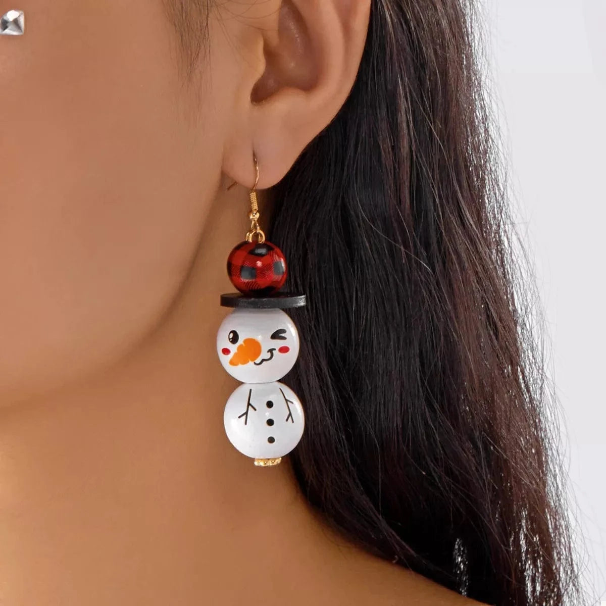 Fashorio Clothing & Accessories White / One Size Christmas Snowman Dangle Earrings