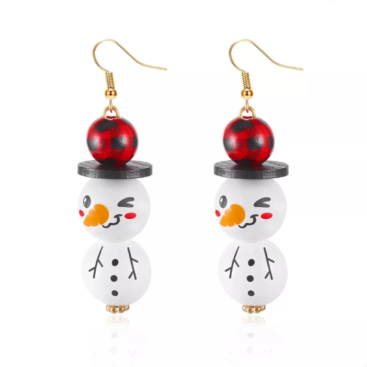 Fashorio Clothing & Accessories White / One Size Christmas Snowman Dangle Earrings