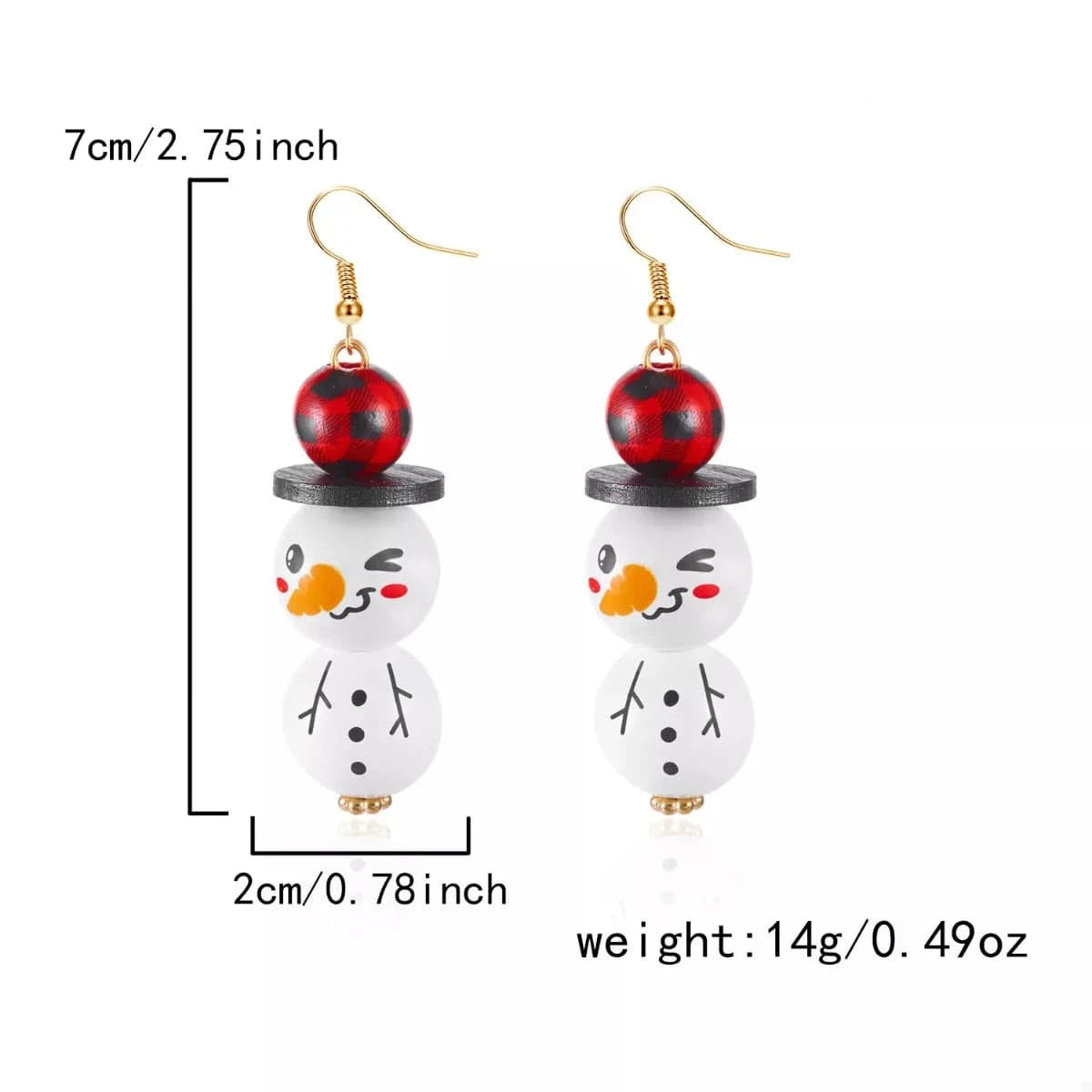 Fashorio Clothing & Accessories White / One Size Christmas Snowman Dangle Earrings