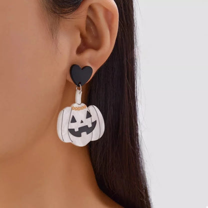 Halloween Pumpkin Heart Drop Earrings - Fashorio