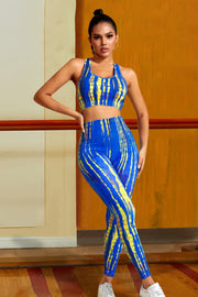Fashorio Cobalt Blue / S Sports Tank and Leggings Set