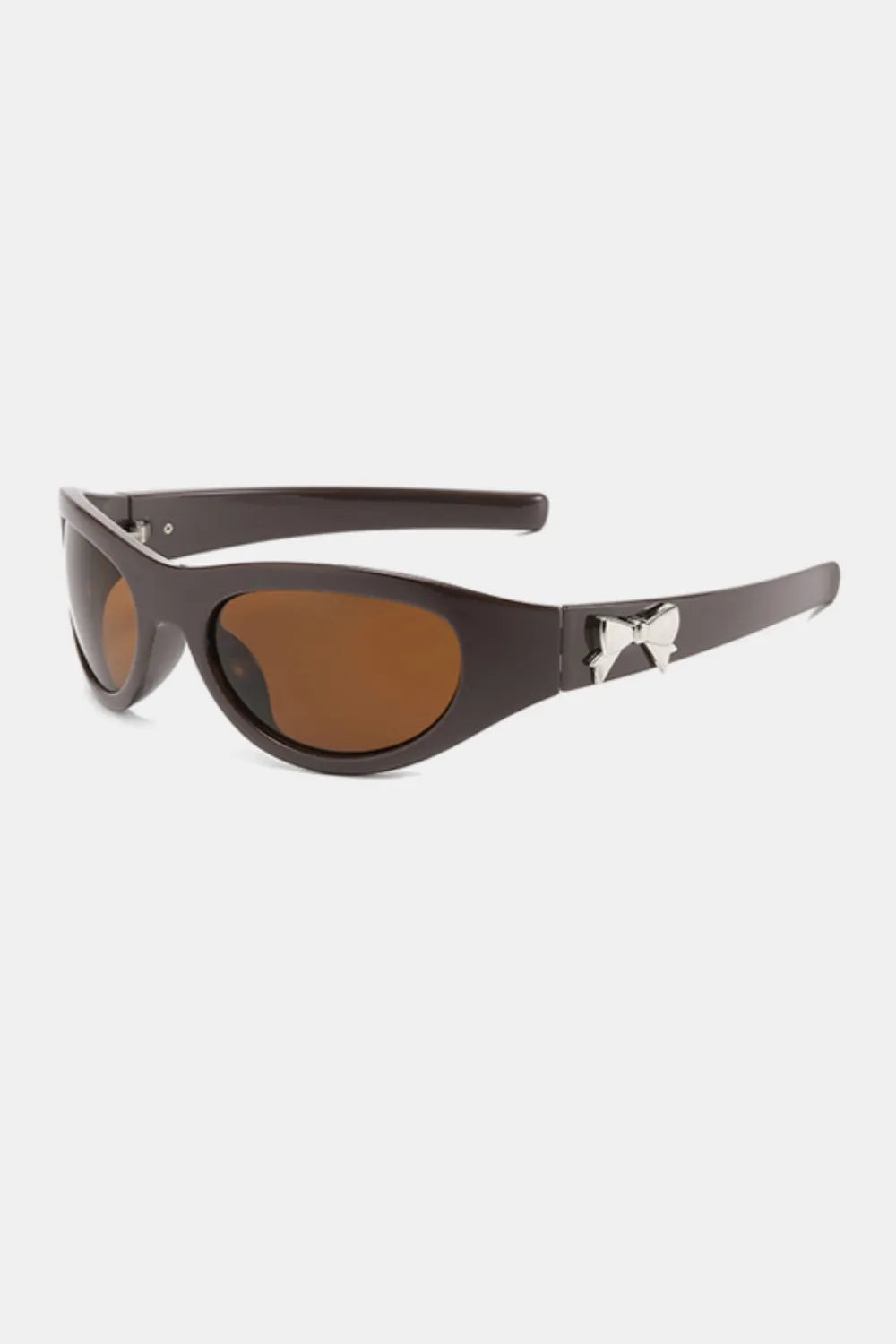 Fashorio Coffee Brown / One Size Polycarbonate Frame Cat-Eye Sunglasses