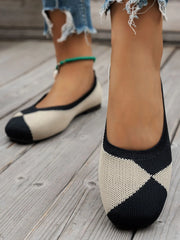 Fashorio Color Block Knit Slip-On Loafers