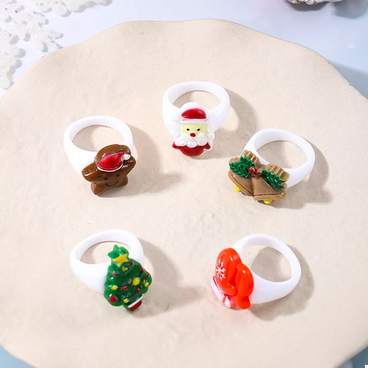 Fashorio Color / onesize 5 Piece Christmas-Themed Rings