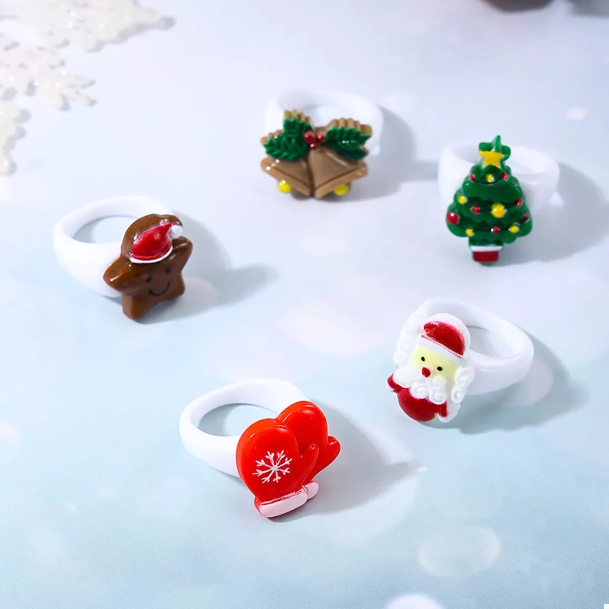 Fashorio Color / onesize 5 Piece Christmas-Themed Rings