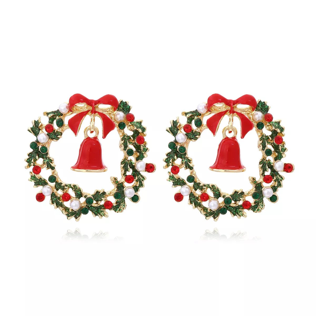 Fashorio Color / onesize Christmas Wreath Bell Earrings