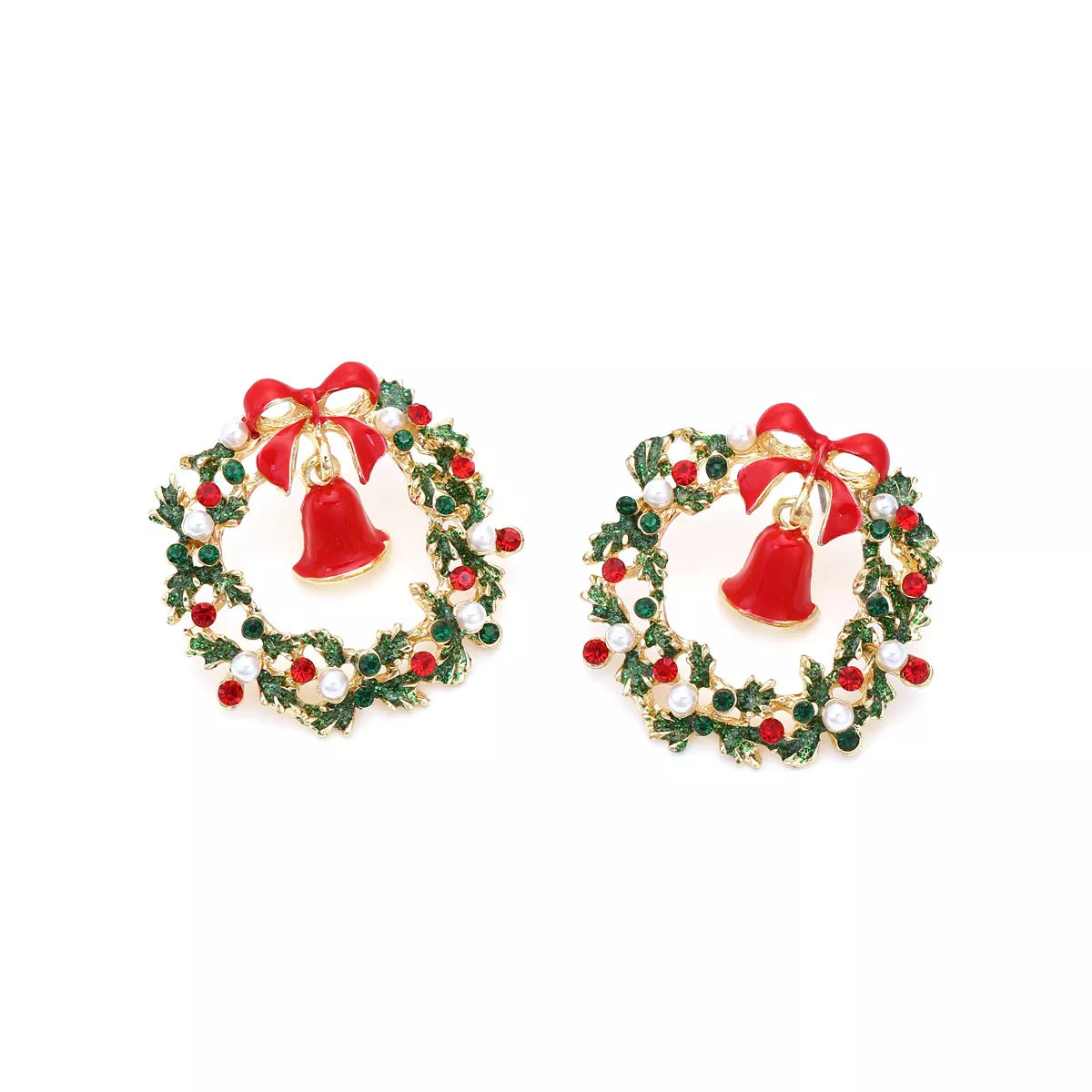 Fashorio Color / onesize Christmas Wreath Bell Earrings