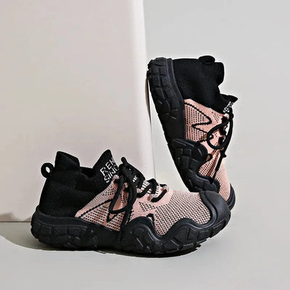 Contrast Mesh Platform Athletic - Fashorio