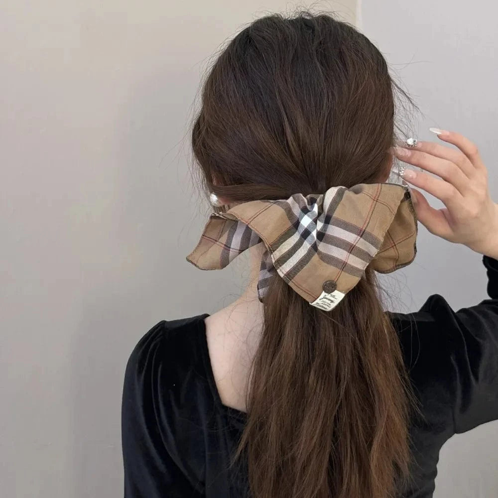 Fashorio Contrast Plaid Elastic Hair Scrunchy