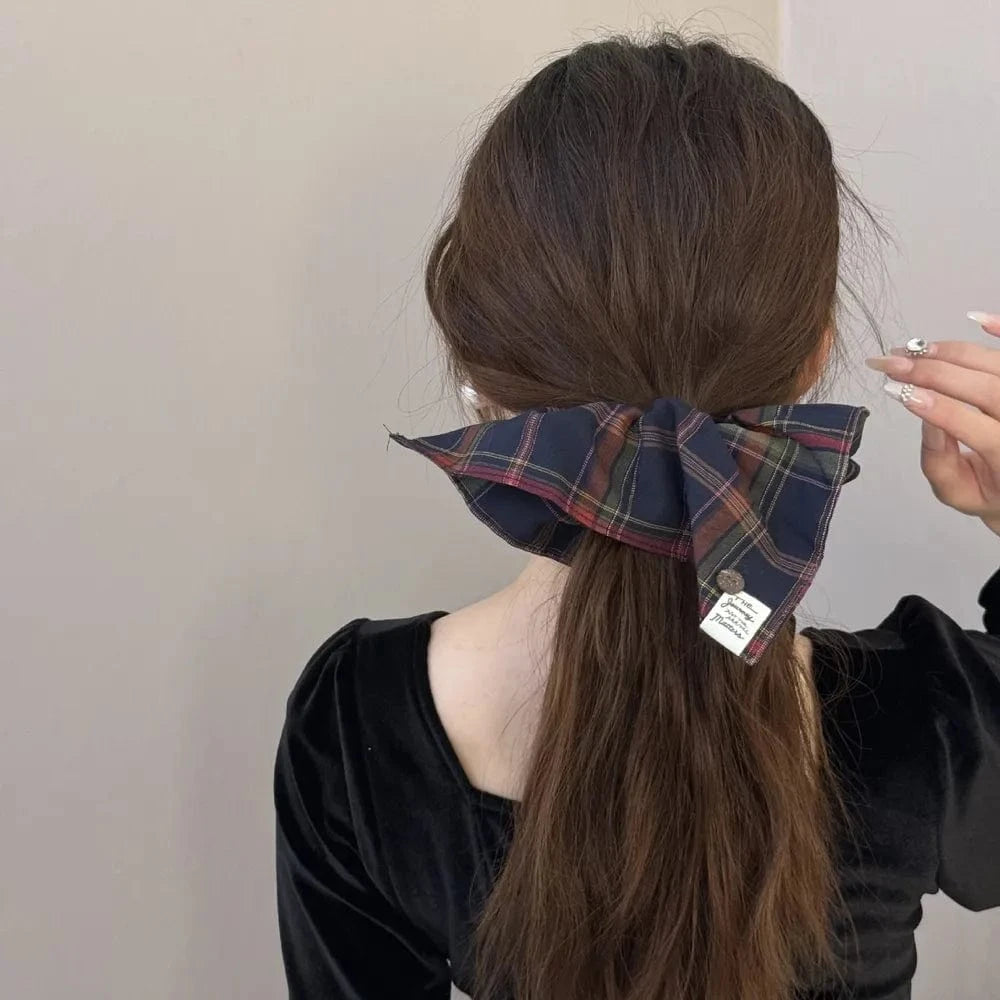 Fashorio Contrast Plaid Elastic Hair Scrunchy