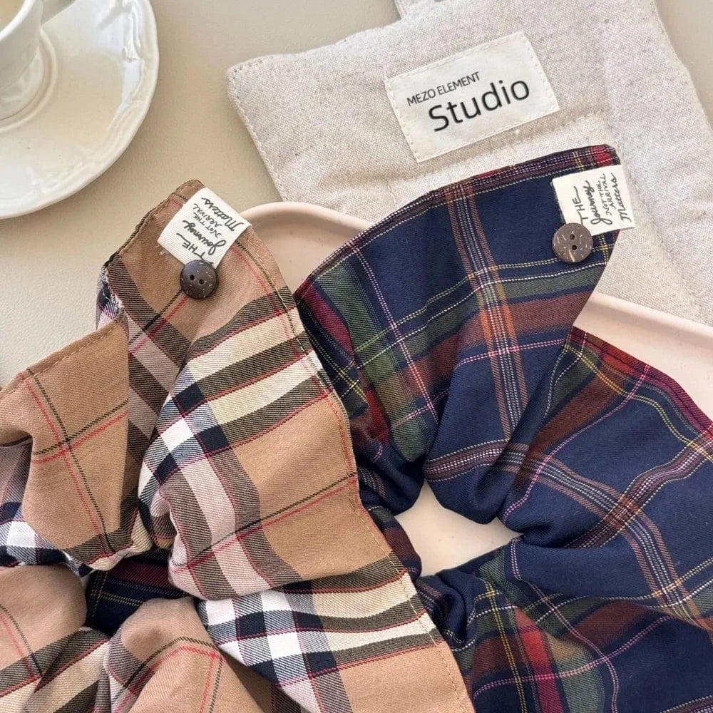 Fashorio Contrast Plaid Elastic Hair Scrunchy