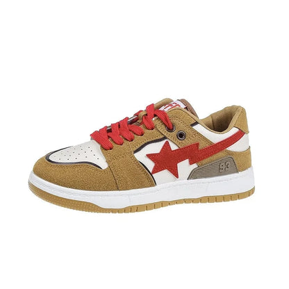 Contrast Star Lace Up Athletic Sneakers - Fashorio