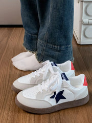 Fashorio Contrast Star Lace-Up Athletic Sneakers