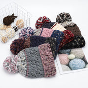 Fashorio Contrast Thermal Hat with Pompom