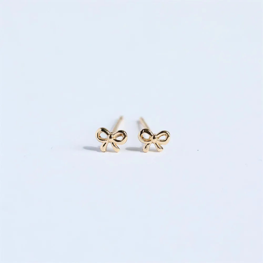 Fashorio Copper Bow Stud Earrings