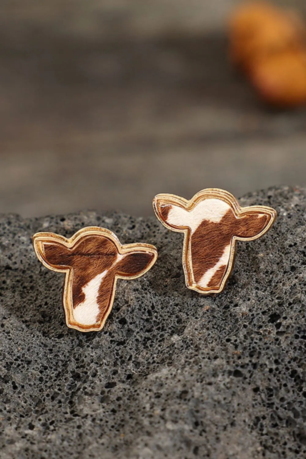 Fashorio Copper / One Size Bull Head Alloy Stud Earrings