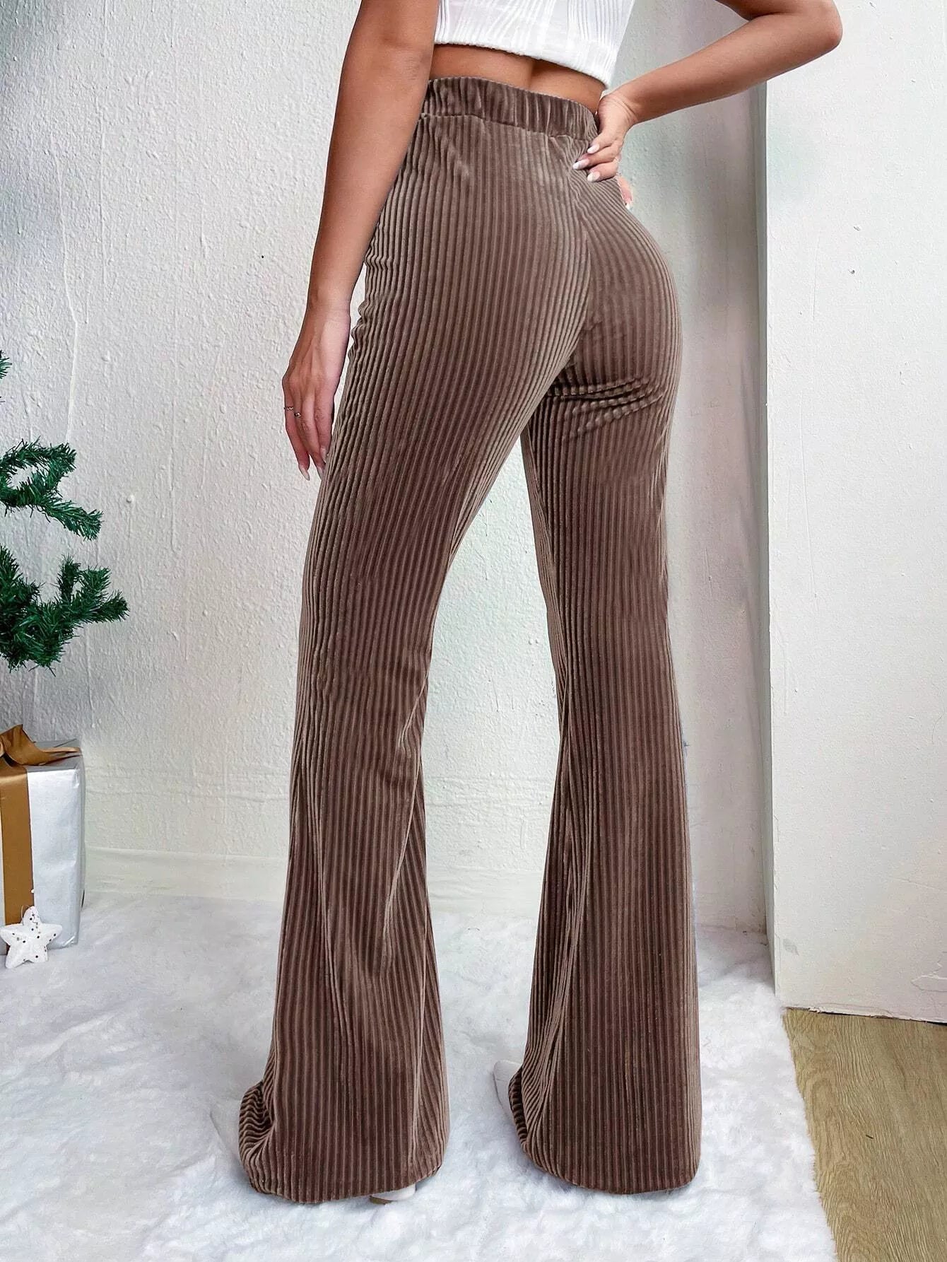 Fashorio Corduroy High Waist Flare Pants