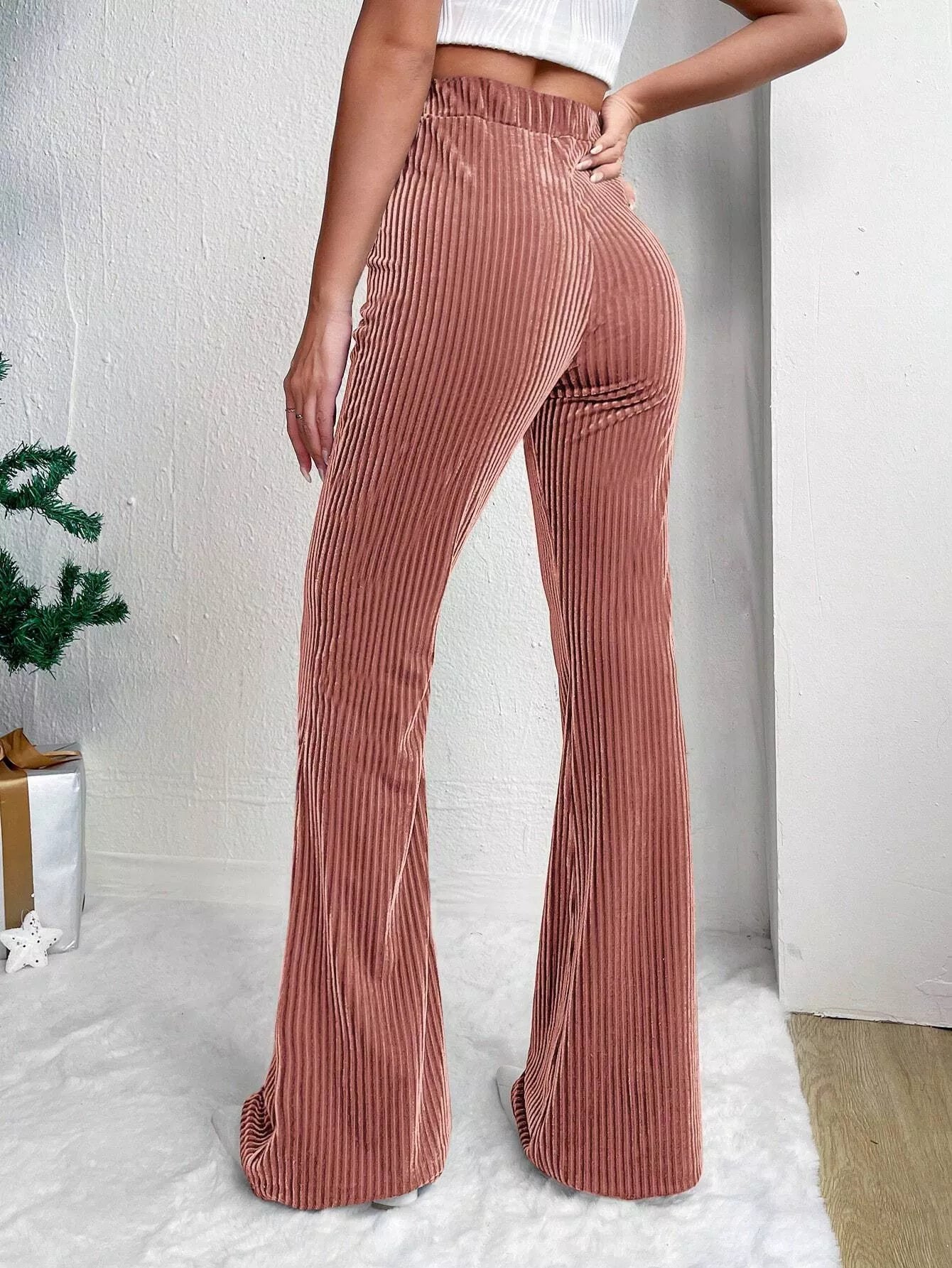 Fashorio Corduroy High Waist Flare Pants