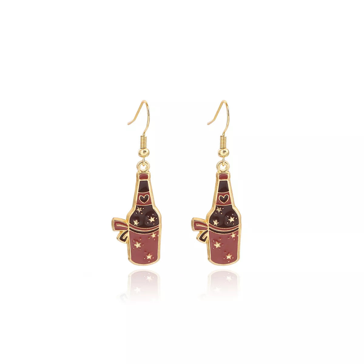 Fashorio Cowboy Hat & Bottle Dangle Earrings