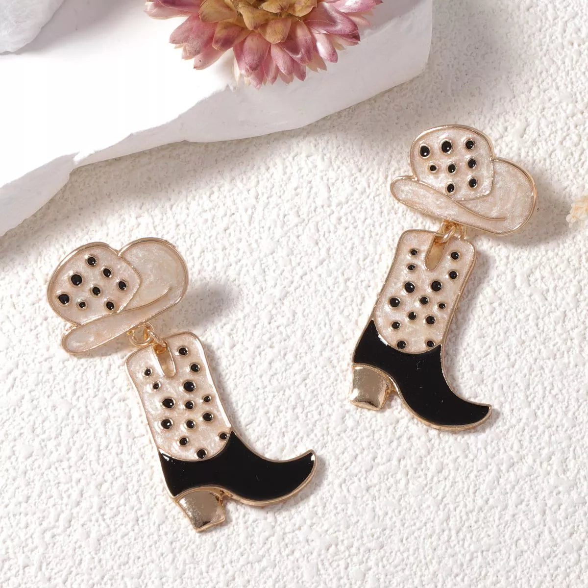 Fashorio Cowgirl Boot and Hat Dangle Earrings