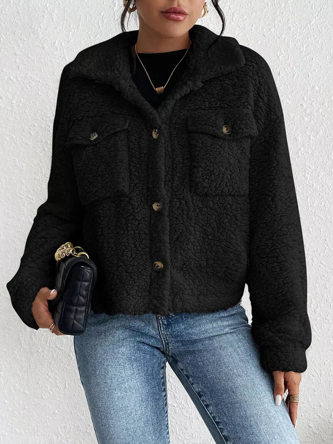 Fashorio Cozy Sherpa Button-Down Jacket