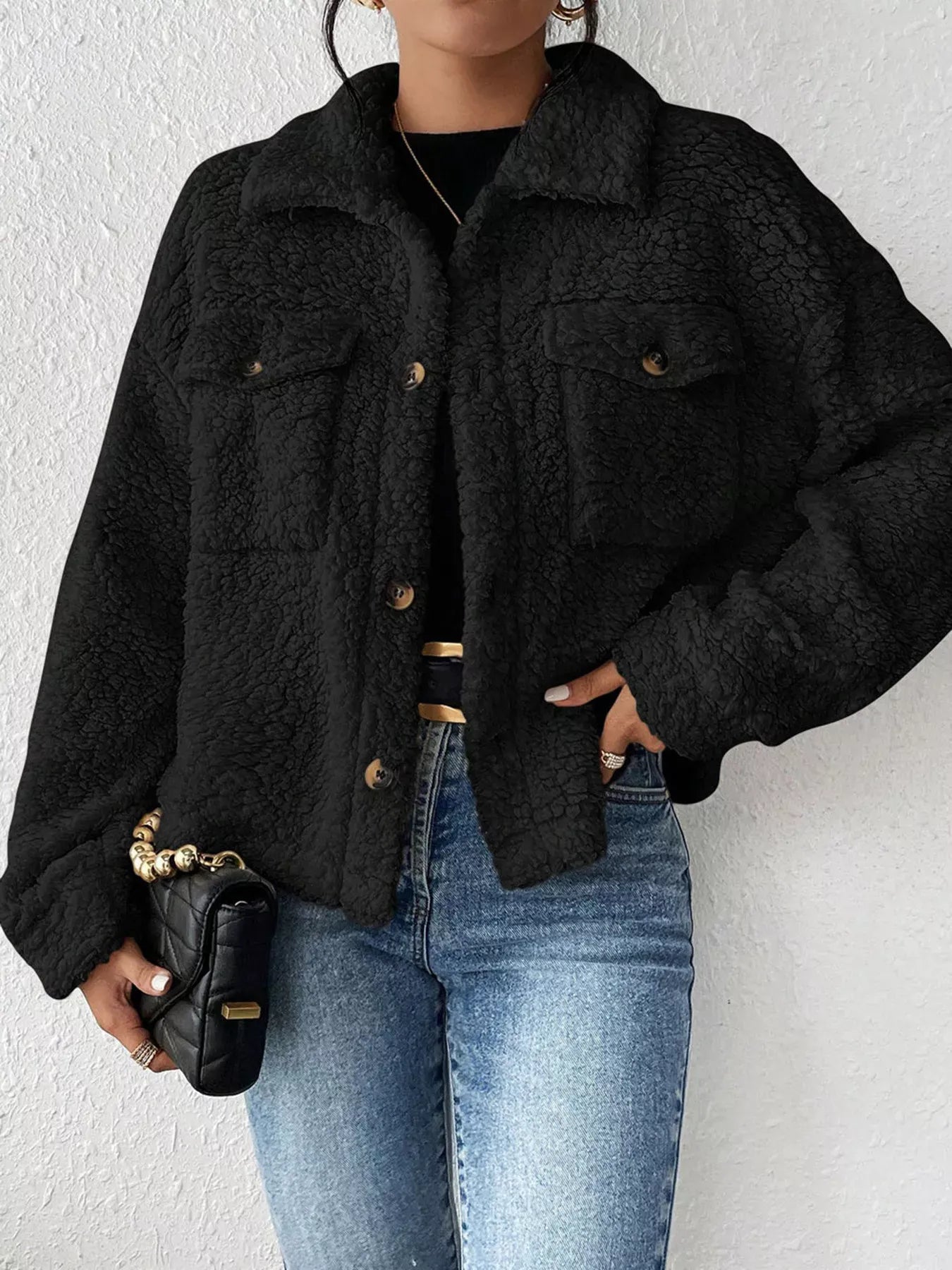 Fashorio Cozy Sherpa Button-Down Jacket
