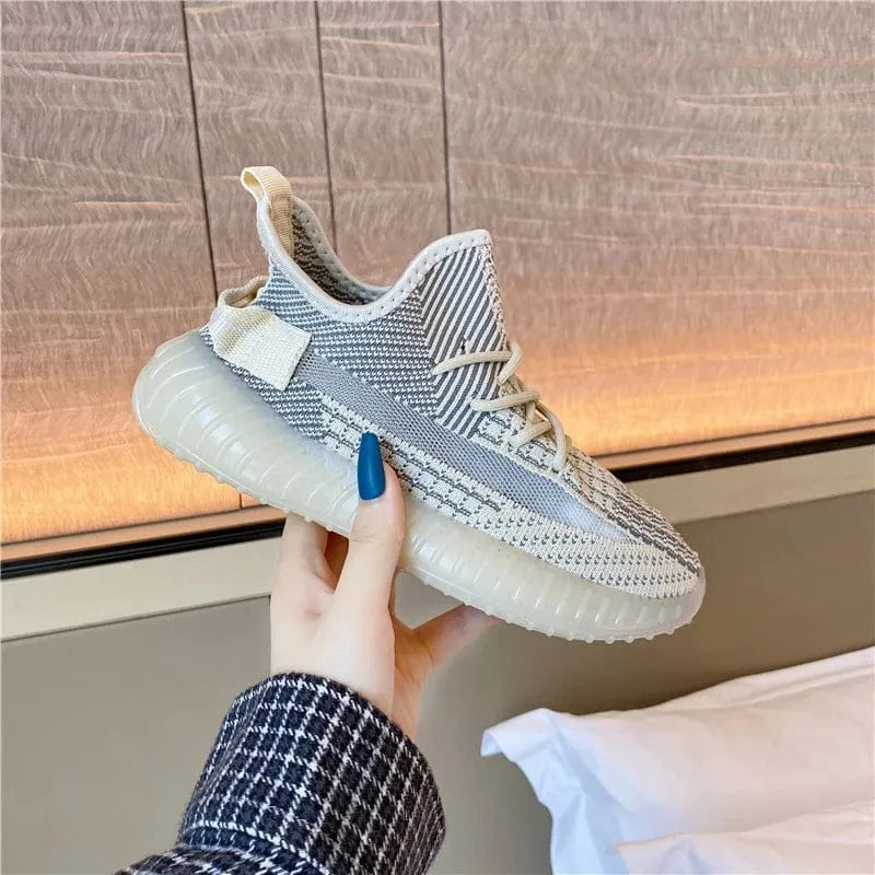 Fashorio Cream / 35(US4) Mesh Lace-Up Platform Athletic Shoes